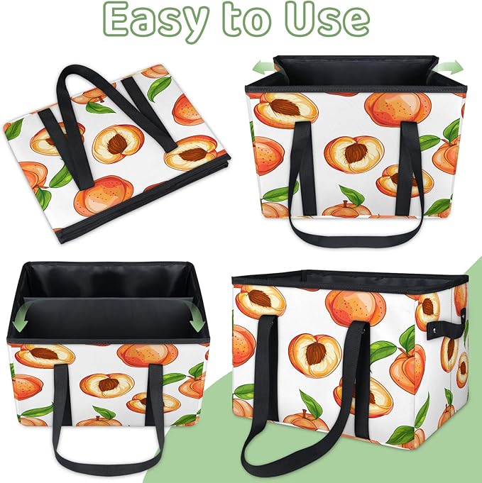 Reusable Grocery Bag, Foldable Large Shopping Tote Bag for Groceries Kitchen Picnic Car Trunk