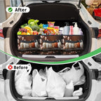 Reusable Grocery Bags Heavy Duty Shopping Bags Foldable Large Tote Bags with Long Handles & Hard Bottom