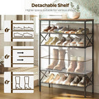 YATINEY 6-Tier Shoe Rack, Shoe Storage Organizer for Closet, Free Standing Shoe Organizer with Metal Mesh Shelves, 24 Pairs o