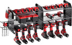 TRZZ 2-in-1 Power Tool Organizer Wall Mount, 3-Layer Drill Holder with 2 Side Pegboards, 8 Drill Holders, 4 Hooks, and 1 Dril