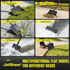 Jardineer Ice Scraper for Driveway, 60" Long Handle Snow Shovel with Thickened Blade, Multifunctional Metal Flat Shovel for Walkway, Garden, Garage Floor and Outdoor Cleaning
