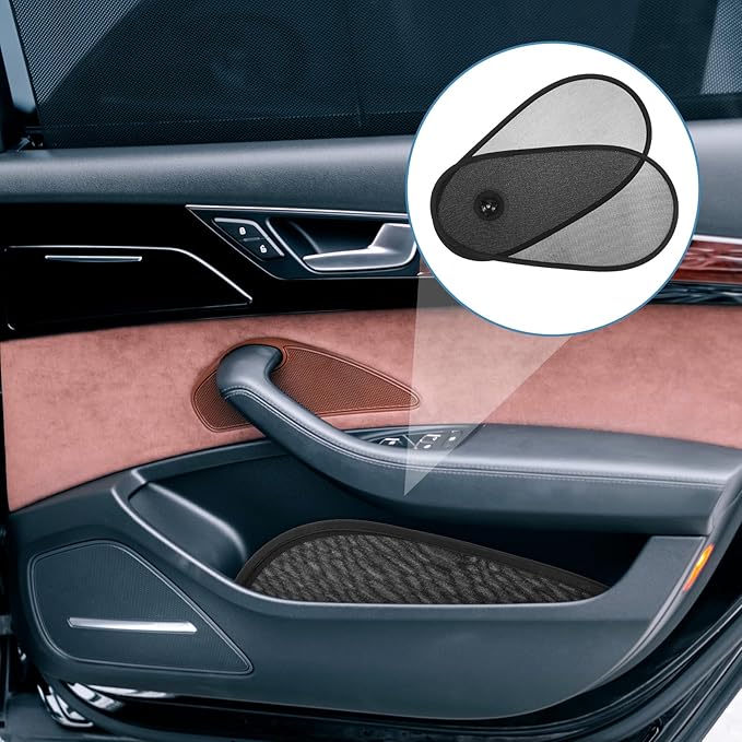 2 PCS Car Window Shade for Baby, Adjustable Rotatable Automotive Mesh Sun Blocke Driver Side Window Car Sunshades, with Suction Cups, Glare and UV Rays Protection, Fits Most of Vehicle