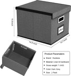 Huolewa File Organizer Boxes with Lids, Linen Office Document Storage Boxes, Filing Boxes, Decorative Small File Boxes for Ha