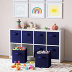Storage Cubes Pack Of 8 - Standard Size Cube Storage Bin 10.5x10.5x11 With Dual Handles For Easy Carrying- Fabric Storage Bin