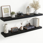 48 Inch Floating Shelves for Wall, 8 Inch Deep Floating Shelf for Storage & Display, Rustic Wall Mounted Shelf with Invisible