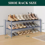 Smiry Long Bamboo Shoe Rack 2-Tier, Stackable Wooden Shoe Organizer for Entryway & Closet, Free Standing Wood Shoe Storage Sh