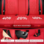 FREESOO Red Car Seat Covers Full Set - Faux Nappa Leather Seat Covers for Cars, Ultra Breathable Waterproof Front Seats Prote