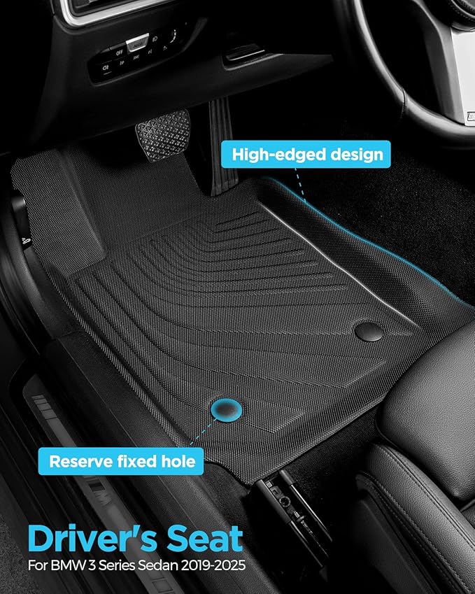 XPE Floor Mats Cargo Liner for BMW 3 Series 330i M340i Sedan 2019-2025/for BMW 330e 2021-2025 All-Weather Protector Heavy Duty Mat for 3 Series 2020 2022 2023 2024 Car Accessories
