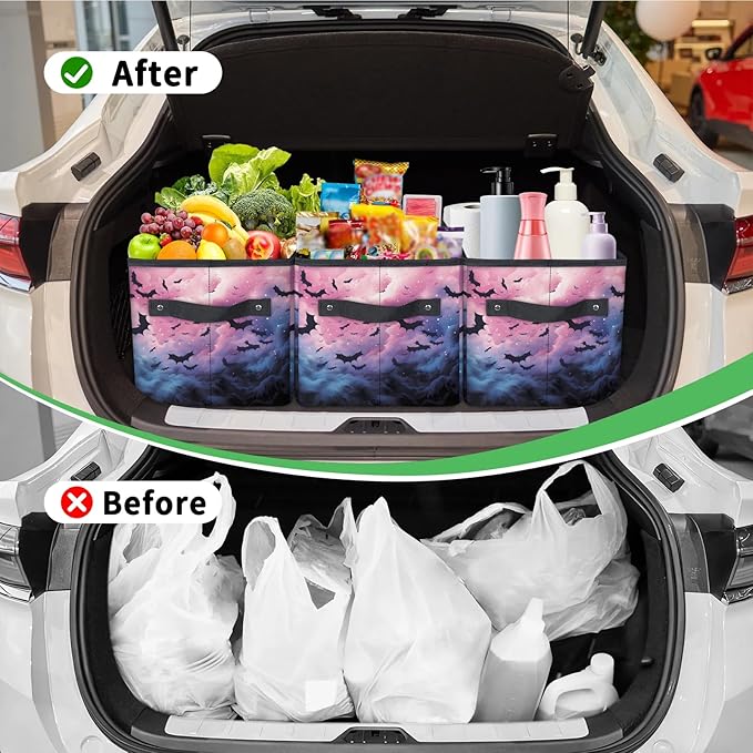 Reusable Grocery Bags Heavy Duty Shopping Bags Foldable Large Tote Bags with Long Handles & Hard Bottom