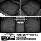 Powerty Floor Mats for 2023-2025 2026 Kia Sportage (Non-Hybrid) Accessories All Weather Floor Liner 3D TPE 1st & 2nd Row Floor Mat Heavy-Duty Floor Liners