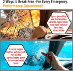 4-in-1 Car Emergency Escape Tool, Spring-Loaded Window Breaker & Seatbelt Cutter with Tungsten Steel Hammerhead, Anti-Slip Lu