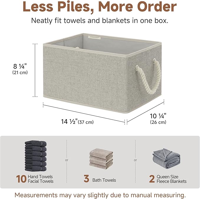 StorageWorks Storage Baskets for Shelves, Closet Organizers and Storage Bins, Fabric Organizer Bins for Clothes, Closet Shelf