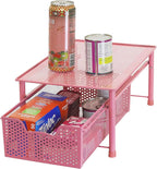 Simple Houseware Stackable Cabinet Basket Drawer Organizer, Pink