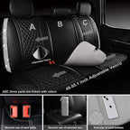 CAR PASS Bling Leather Car Seat Covers & Black Nappa Leather Calfskin Seat Cushioned Protector, Waterproof Anti-Slip Universa