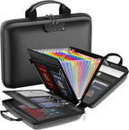 Fireproof File Organizer with Lock, Hard Case Fireproof Document Box with 13 Colorful Pockets Accordion File Folder, Importan