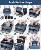 Golf Trunk Organizer, Waterproof Car Golf Locker with Separate Ventilated Compartment for 2 Pair Shoes, Golf Storage for Balls