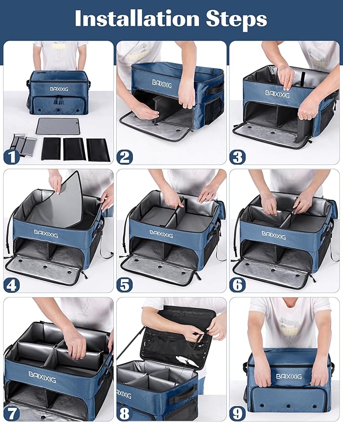 Golf Trunk Organizer, Waterproof Car Golf Locker with Separate Ventilated Compartment for 2 Pair Shoes, Golf Storage for Balls