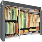 Ulif E13C Heavy Duty Closet Organizer System，Freestanding Clothing Racks for Hanging Clothes，Adjustable Garment Rack 63" W x 