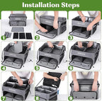 Golf Trunk Organizer, Waterproof Car Golf Locker with Separate Ventilated Compartment for 2 Pair Shoes, Golf Storage for Balls, Tees