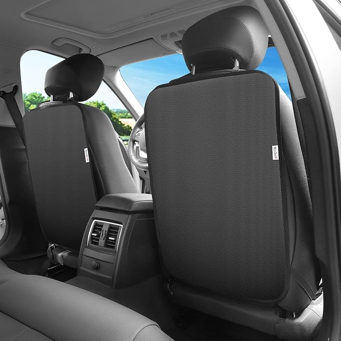 Meolsaek Kick Mats Back Seat Protector, Waterproof Oxford Seat Back Protector, Car Seat Back Protector for Kids, Back of Seat Protector for Kids Feet Car Seat (Black A -1pc)