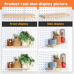 Solid Wood Pegboard Shelf, High Balance and No tilt, Pegboard Accessories, Wooden Pegboard Shelves for 1/4" Metal Pegboard, 2