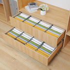 Qozary 4 Pack Drawer Organizers for Clothing, 10 Grids Foldable Dresser Drawer Organizers, Clothes Organizer for Folded Cloth