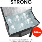 NZ home Insulated Bags for Food Delivery (Medium) Grocery Shopping Cooler Bag, Pizza Delivery, Hot & Cold Catering Tote, Reusable, Foldable & Heavy Duty (2 Pack, Black)
