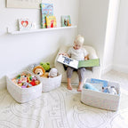NaturalCozy Storage Baskets 16.8”x13”x7.6” Cotton Rope Woven Baskets for Organizing 3-Pack | Toy Storage Bins | Basket for Sh