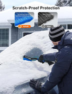 AstroAI 27" Snow Brush and Ice Scrapers for Car Windshield, Detachable Snow Scrapers with Ergonomic Foam Grip for Cars, Trucks, SUVs (Heavy Duty ABS, PVC Brush, Blue)
