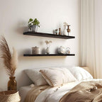 PHPH 36 Inch Wood Floating Shelves for Wall, Wooden Wall Shelves for Bedroom, Set of 4 Brown