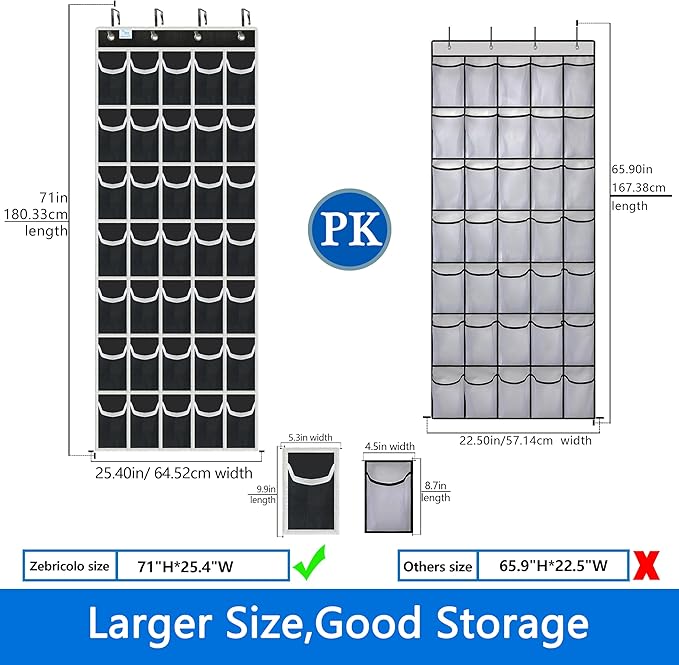 over the door shoe organizer,2025 upgraded,shoe organizer,35 Huge pockets,over door shoe organizer,Store size 13 shoes,shoe o