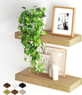 Fun Memories Floating Shelves for Wall, 20Inch Floating Shelves Set of 2, Hanging Shelf with Invisible Brackets, Wood Shelves