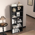 5 Tier book shelf,5 Cube Storage Organizer,5 Tier Cube Low Bookcase Freestanding Storage Display Organizer, 54 Inch Versatile
