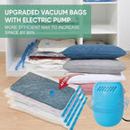 Vacuum Storage Bags with Electric Pump, Space Saver Vacuum Seal Bags with Pump, Sealer Compression for Clothes, Comforters, B