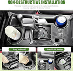 Upgrade Cup Holder Inserts for 2014-2024 Toyota 4Runner Center Console Cupholder Coaster Liner Replaces Mat for 4 Runner Interior Accessories Black(Center Console Left Front+Rear, 2PCS)