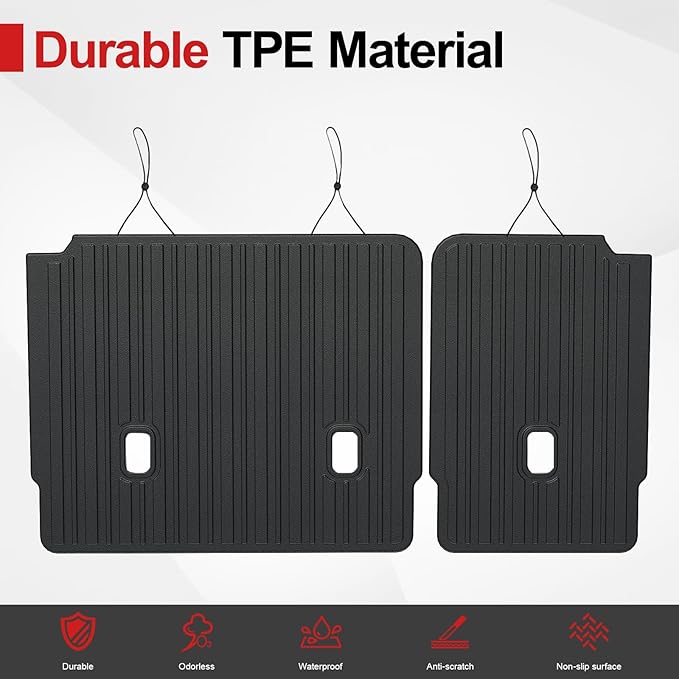 2nd Backrest Mat for 2018-2025 2026 Volkswagen VW Atlas (Not for Cross Sport)-All Weather TPE Seat Back Cover Protection Kick Mats for 2025 VW Atlas SE SEL Peak Edition Accessories-7 Seats