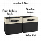 RiverRidge Kids storage bins - 10.5 Cube Storage Organizer with Handles – Black Two-Tone closet organizers and storage for To