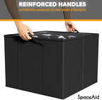 SpaceAid Shoe Organizer for Closet, 2 Pack Foldable Shoe Storage Containers Baskets Boxes Bins w/Adjustable Dividers, Fits 16