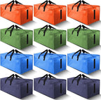 HOMESURE 12 Pack Large Strong Moving Bags with Zippers & Carrying Handles - Water-Resistant - Heavy Duty Storage Tote for Spa