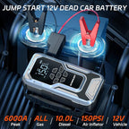 Acmount D18 Jump Starter with Air Compressor, 6000A Car Battery Jumper Starter Portable(All Gas/10.0L Diesel), 150PSI Tire