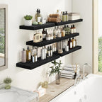 Fun Memories 32Inch Floating Shelves, 9.3Inch Deep Rustic Wall Shelves - Extra Deeper & Thicker Wall Mounted Storage Shelf fo