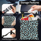 Car Trash Bag Large Hanging Can for Back of Seat, Cute Waterproof Car Garbage Bag for Vehicle, Travelling, Outdoor Cute Blue Black Leopard