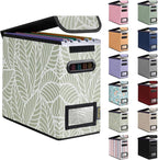 BALEINE File Organizer Box with Lid, Collapsible File Folder Organizer with Plastic Slide, Hanging File Folder Box for Office