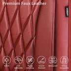 CAR PASS Piping Luxury Faux PU Leather Two Front Car Seat Covers, Waterproof Anti Slip Premium Automotive Seat Covers,Univers