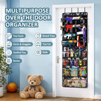 Over The Door Organizer for Toy Guns, Toy Storage, Toys Organizer with Pockets, Hook&Loop Straps for Foam Blasters, Darts, Go