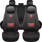 LINGVIDO Car Seat Covers Full Set (5 Seats) - Premium Perforated Nappa Leather, Waterproof Shield, Omni-Adapt Fit SUVs Sedans