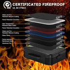 Noiposi Document Organizer with 5200℉ Heat Insulated,Waterproof and Fireproof Document Box with Lock, Home Travel Strong Fire