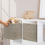 Posprica 13x15x13 Storage Cube Bins, Foldable Collapsible Storage Bins Boxes, Fabric Decorative Storage Baskets Organizer for