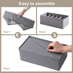 6 Pack Woven-Fabric Dresser Drawer Organizers, 36 Cells for Clothing & Baby, Bedroom Storage Drawers