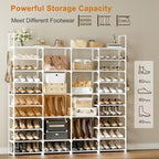 WOWLIVE 4 Row 10 Tiers Extra Large Shoe Rack Big Tall Metal Shoe Shelf, Heavy Duty Organizer for Closet Entryway, Boot Rack S